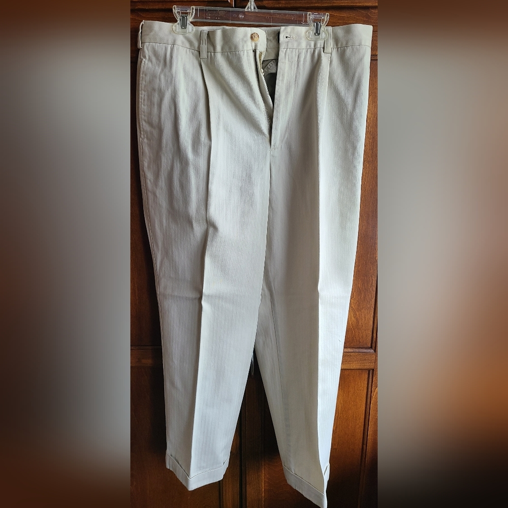 Daniel Cremieux mens cuffed cream cotton chino cassis pant 36x30
